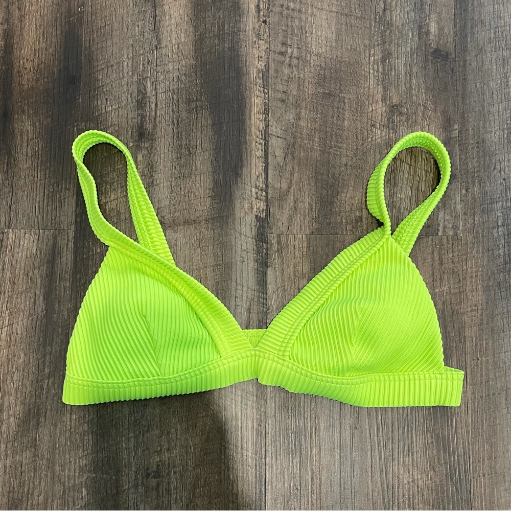 Hollister Lime Green Bikini Top Size Medium